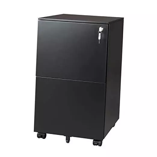 DEVAISE 2-Drawer Mobile File Cabinet with Lock, Commercial Vertical Black