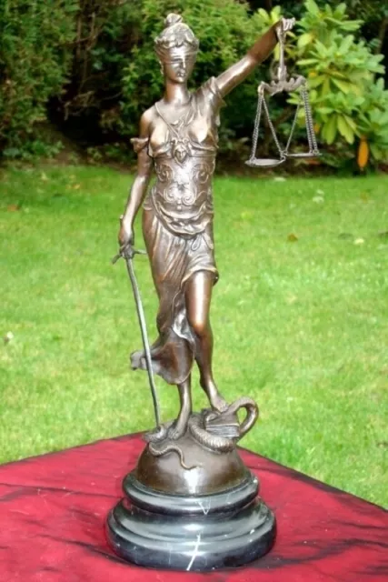 Estatua Diosa de la Justicia Art Deco Estilo Art Nouveau Estilo Bronce sólido Fi