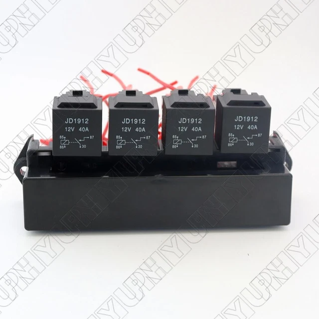 Supporto blocco scatola fusibili lama auto camion a 15 vie con relè universale a 4 vie 12 V 40 A