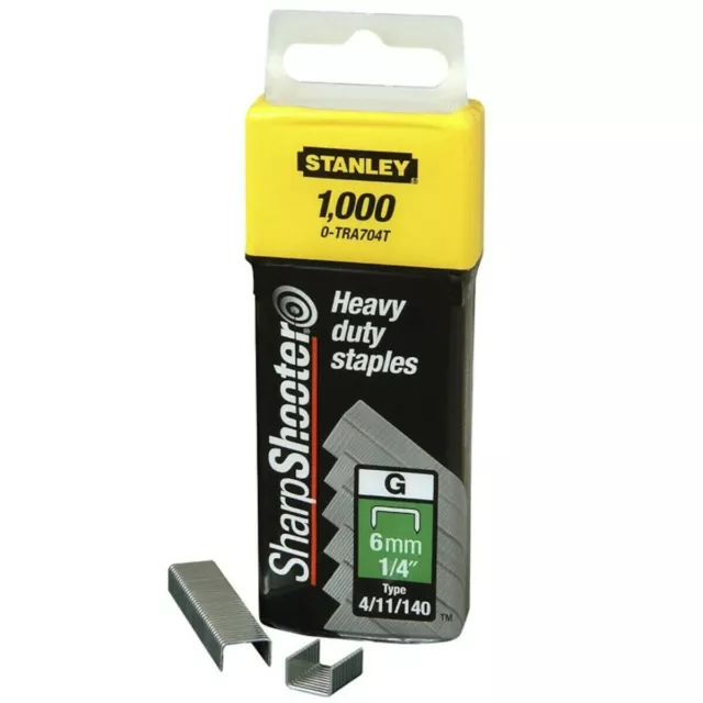 Stanley 1-TRA704T Heavy-Duty Sharpshooter Type Staples 6mm x 1000 STA1TRA704T