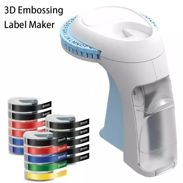 Dymo Omega Prägegerät Embossing Label Maker mit 3D Embossing Etikettenband 9mm