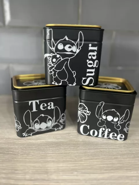 disney stitch tea coffee and sugar set .