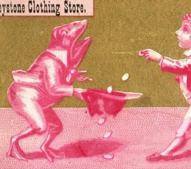 1880S JOHN WEIL Keystone Clothing Anthropomorphic Beggar Frog Fab! P230