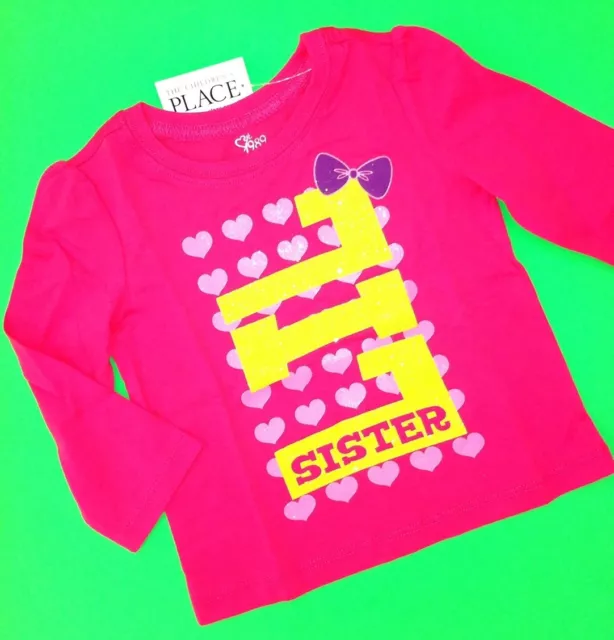 *NEW! "LIL SISTER" Baby Girls Little Graphic Shirt 12-18 24 Months 2T 3T 4T Gift