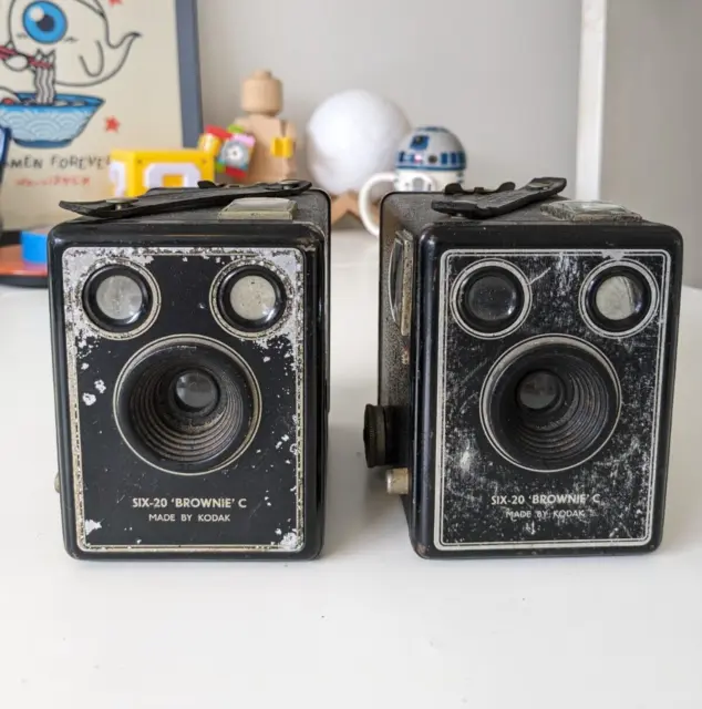 Two Vintage Collectable Kodak Six 20 Brownie C - Untested