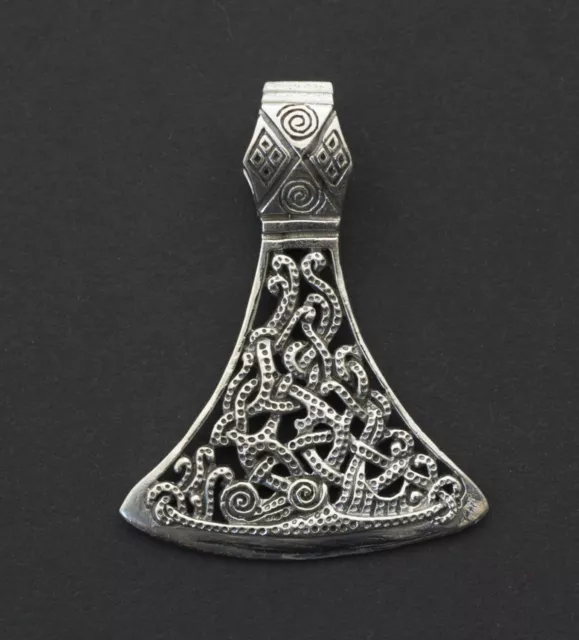 Pendentif  Viking - Hache - Perun Berserk  Talisman Argent massif 925 8g.  26391