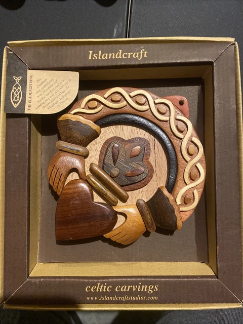 TALLAS CELTAS TALLAS ISLANDCRAFT TALLAS DE PARED CAJA placa de pared corazón anillo claddagh