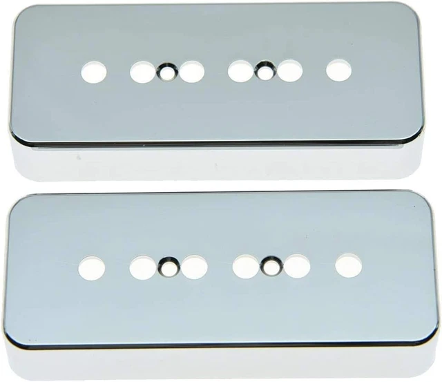 KAISH 2Pcs Chrome 50Mm Pole Plastic P90 Guitar Pickup Covers Soapbar Pickup Cove