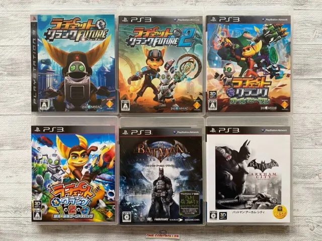SONY PS3 Ratchet And Clank Future 1 2 3 & All for One & Batman set from Japan