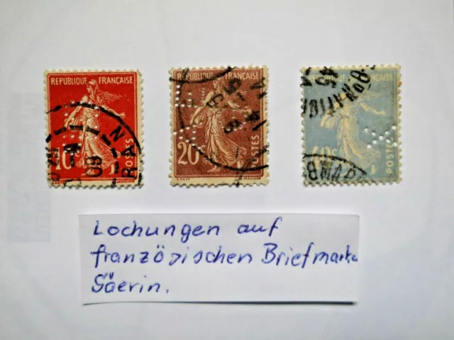 BM. Briefmarken Frankreich Säerin mit verschiedenen Lochungen gestempelt Lot