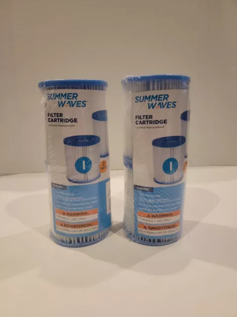 SUMMER WAVES Swimming Pool TYPE I Filter Pump Cartridges (4 Filters)