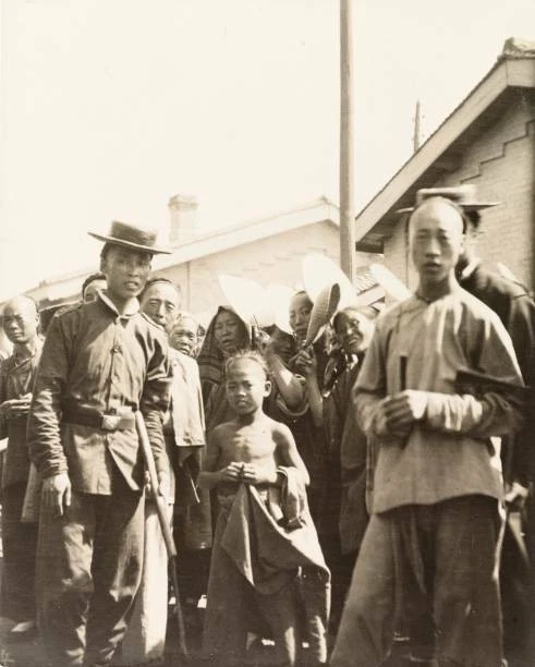 At A Station On The Peking To Hankow Railway Line 1895 OLD PHOTO