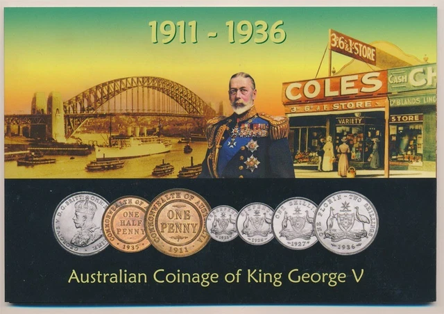 Australia: 1911-36 King George V Coinage Collection inc. Key Date 1915 Shilling