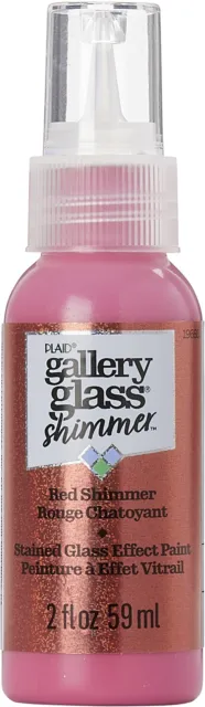FolkArt Gallery Glass Paint 2oz-Shimmer Red FAGG-19686