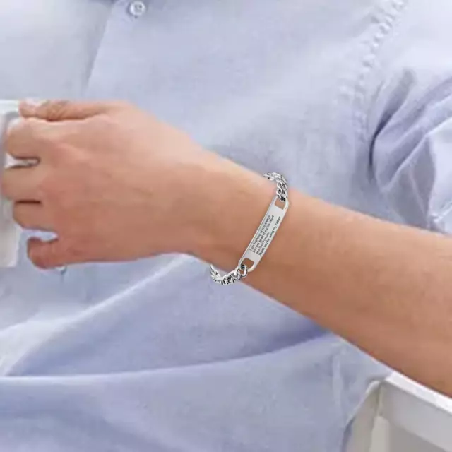 Bracelet en acier inoxydable pour hommes, chaîne gourmette à maillons, pour