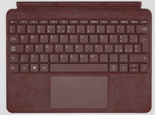 Clavier Microsoft Surface Go Signature Type Cover - QWERTY Italien - Bourgogne