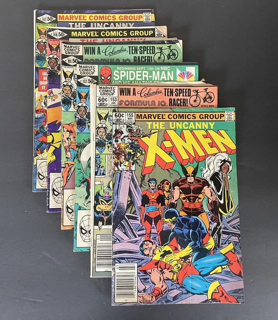 Marvel Comics UNCANNY X-MEN vintage comic book lot issues #147,148,151-153,155
