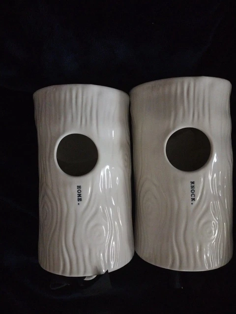 Rae Dunn Home & Knock cylinder log birdhouse/bird feeder