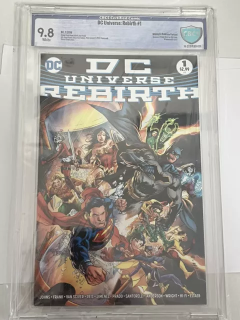 DC UNIVERSE: REBIRTH #1 - CBCS 9.8 - REIS VARIANT COVER Midnight Release