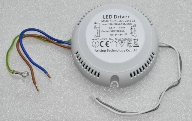 ARISING YL-QDC-2542-32 LED Driver Transformator DC 24-48 Volt 820 mA 32 ...