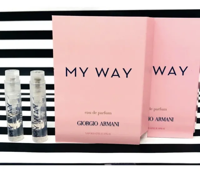 2 x Giorgio Armani My Way SAMPLE PARFUM Perfume Women Spray Vials 1.2 ml lot EDP