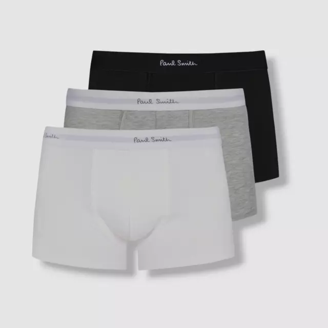 $50 Paul Smith Men's Black Cotton Stretch 3-Pack Logo Underwear Boxer Brief XL