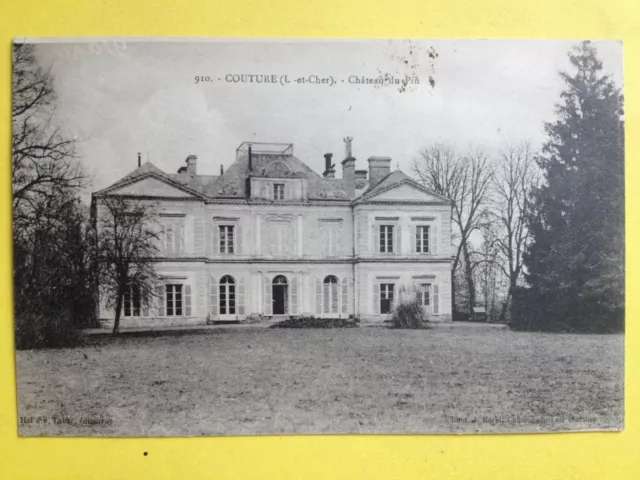 cpa COUTURE sur LOIR (Loir et Cher) CHÂTEAU du PIN Castle Burg Timbre surchargé