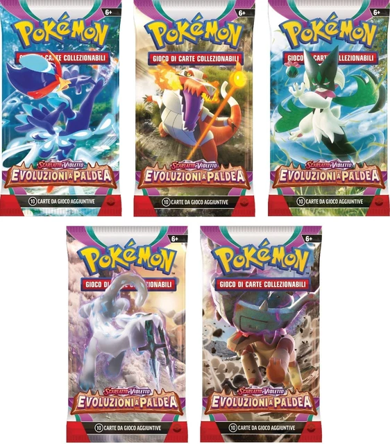 5x BUSTE BUSTINE PACCHETTI Pokemon EVOLUZIONI A PALDEA Artset completo ITA!!!