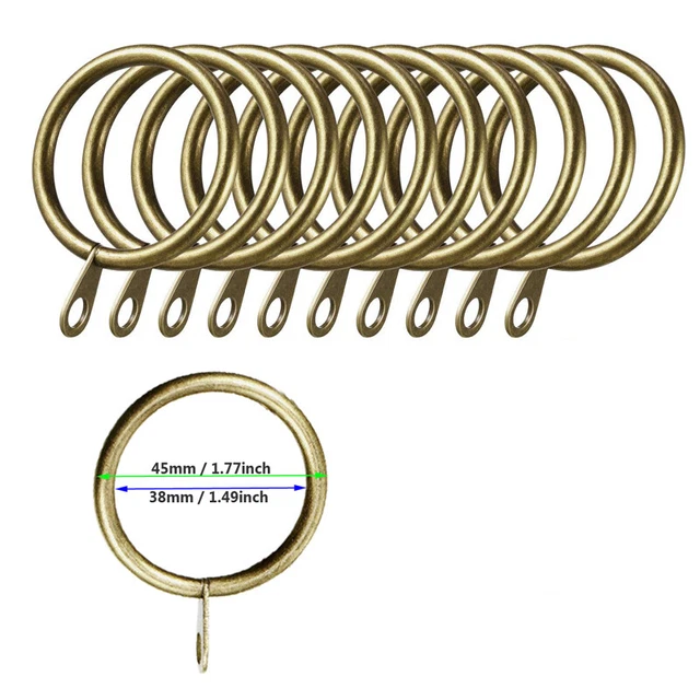 curtain rings 38mm Heavy duty Metal Hanging Hooks for Curtains Rods Pole Voile