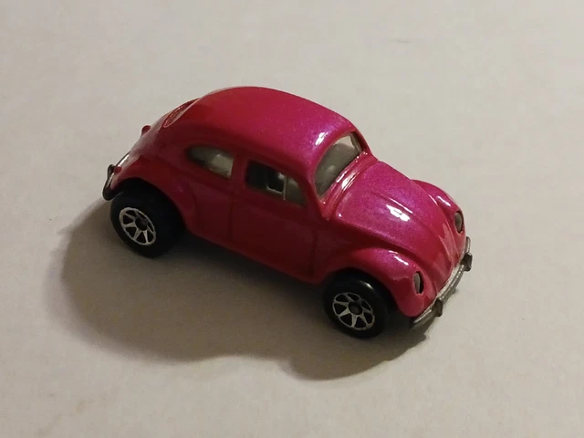Vintage Mattel Inc. 1988 Hot Wheels Volkswagen Pearl Pink Beetle Bug Clean!