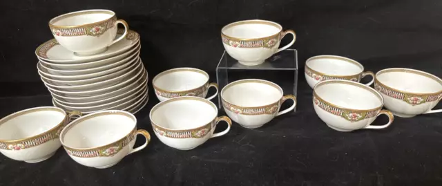 Thomas Haviland Limoges #631 Schleiger 10 cups and 14 saucers sets