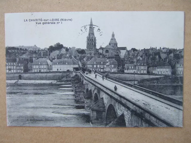Cpa La Charite Sur Loire (58) Vue Generale N°1. Pont Nievre Vieux Clocher Eglise