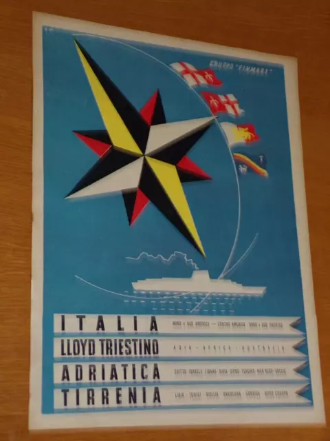 Gruppo Finmare Italia Lloyd Anno 1953 Anni '50  Pubblicita Advertising Werbung