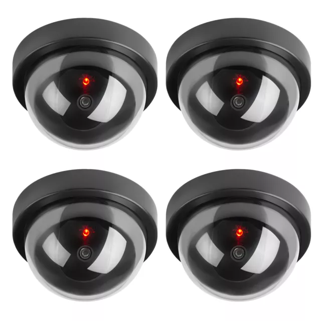 Überwachungskamera Security Kamera Dome Dummy rote blinkende LED Atrappe 4Stk