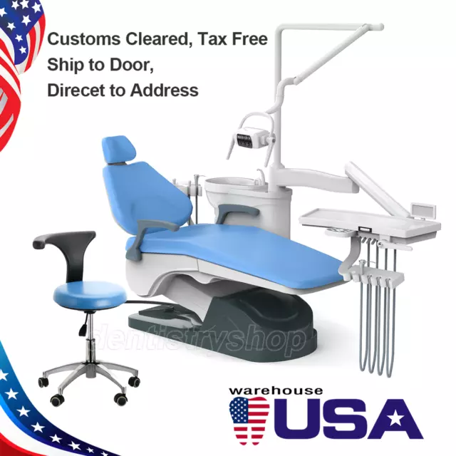 Dental Comprehesive Unit Chair Computer Control DC Motor Hard Leather with Stool