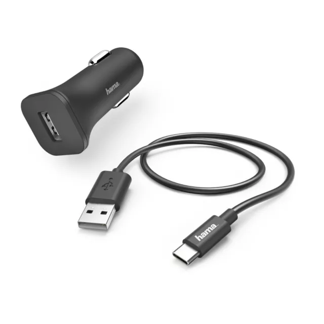 Hama Kfz-Ladeset Adapter Ladegerät USB-C 1m 12W Zigarettenanzünder Fast Charge