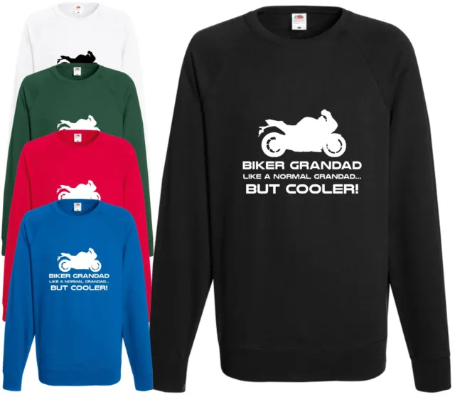 Biker Grandad Gift Sweatshirt Funny Present Motorbike Xmas Father Day Sweater