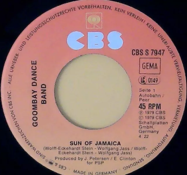 Goombay Dance Band – Sun Of Jamaica / Island of Dreams - Single 1979