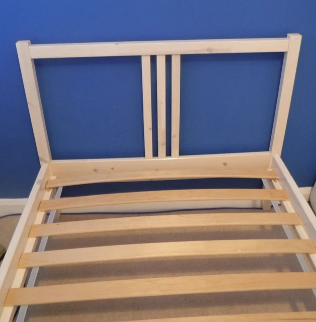 IKEA FJELLSE SINGLE Pine Wooden Bed Frame Base With Slats Light Wood