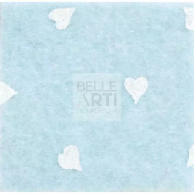 Panno Lenci 1 Mm 30X40 Cm Celeste/Bianco Cuori