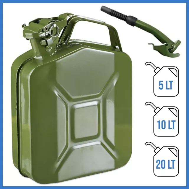 Tanica per benzina carburante militare metallo 5 10 20 litri omologata gasolio