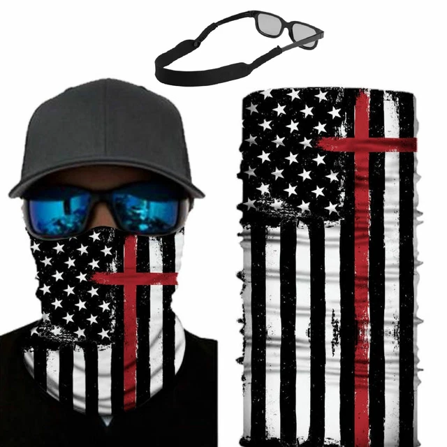 Thin Red Line Cross Neck Gaiter with Free Neoprene Glasses Strap SHIPS SAME DAY