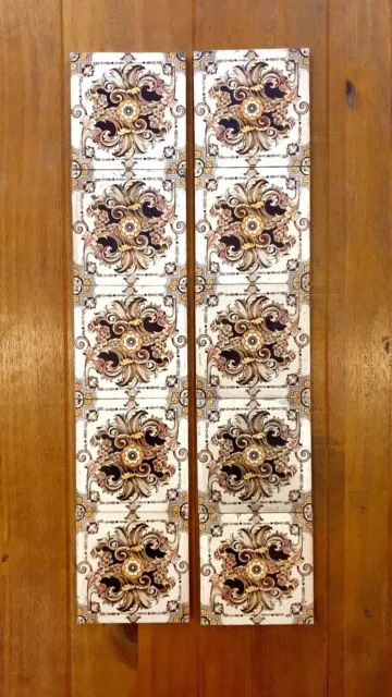 Set of  10 Antique Victorian Tiles C1890.