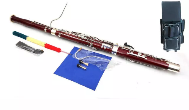 Maple Wood 26 Keys Bassoon C Key Woodwind Instrument with Case Accessories