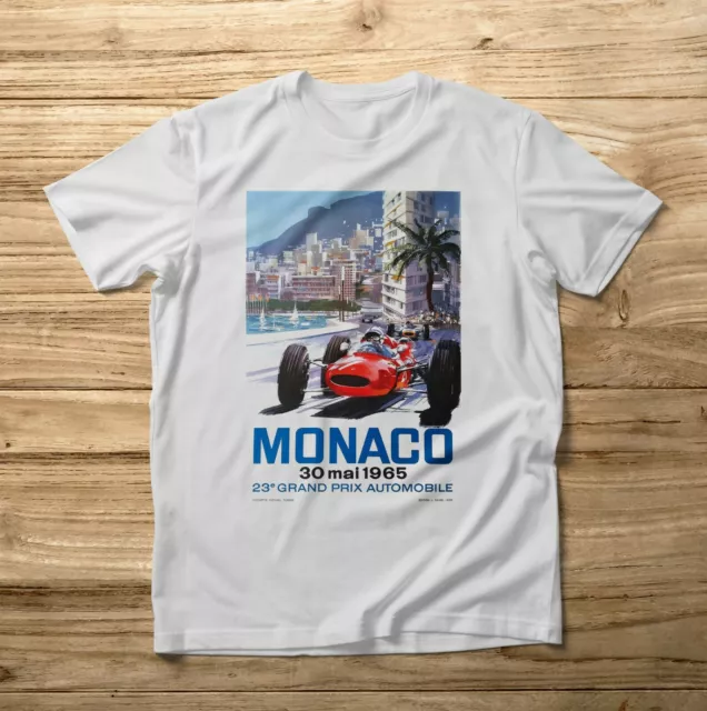 T-SHIRT MAGLIETTA  vintage Monaco Grand Prix 30 mai 1965 Automobile Principato