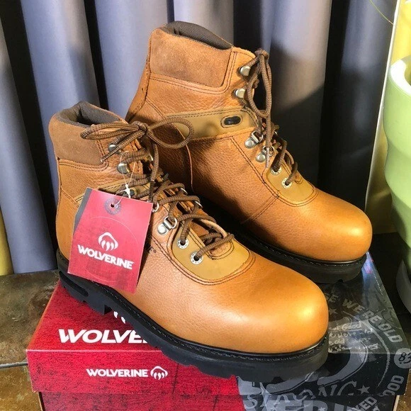 WOLVERINE  W04013 Mens Traditional Steel-Toe EH 6" Boot Brown SZ 10 Extra Wide