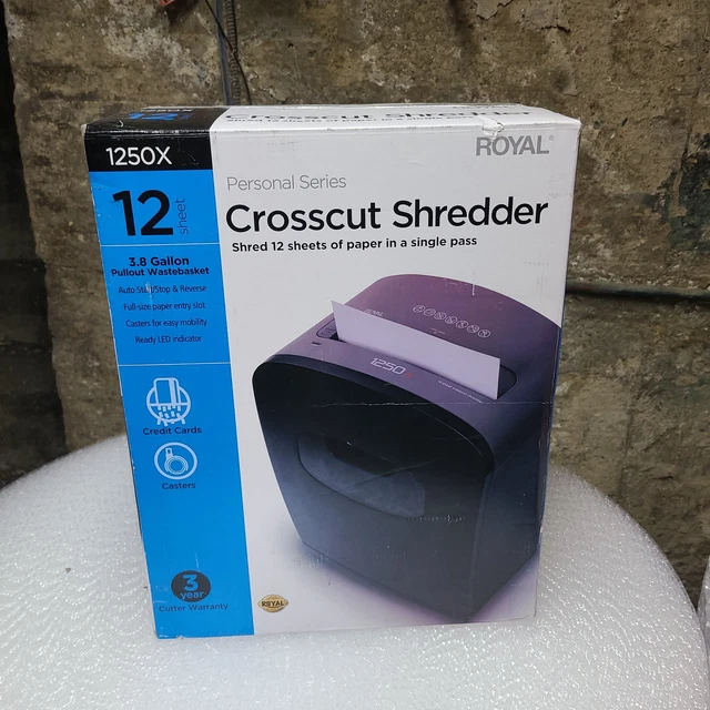 Brand New ROYAL 1250X 12Sheet Crosscut Paper Shredder 3.8 Gallon Bin Cross/Cut L