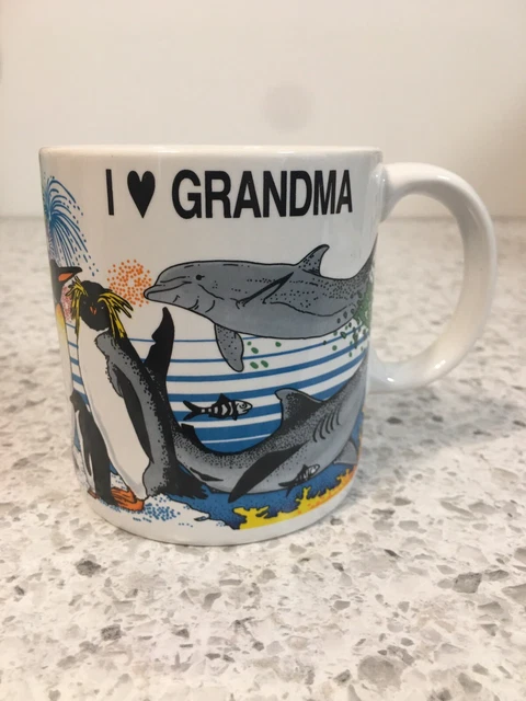 Vintage 1988 Sea World I Love Grandma Coffee Cup