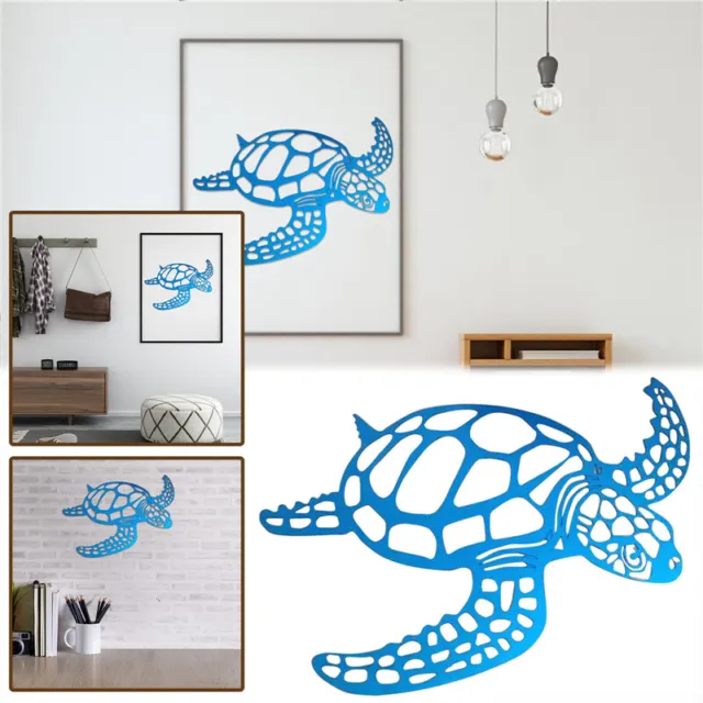 Metal Sea Turtle Ornament Beach Theme Decors Wall Art Adornments Wall Hanging