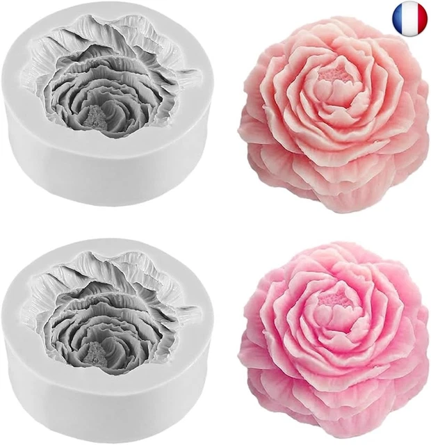 Lot De 4 Moules à Bougies En Silicone (roses + Marguerite) - Pour Savon, Résine, Fondant - Réutilisables, Flexibles
